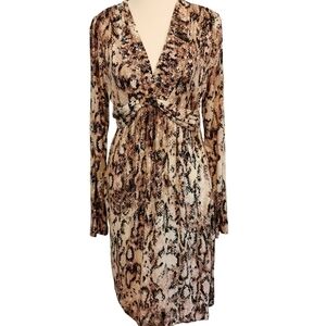 Soma Snakeskin Print V-Neck Midi Dress - Sz S